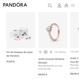 Anillo Pandora Corazón Brillante