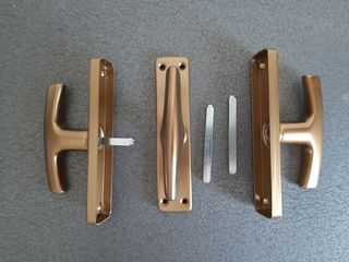 3 maniglie per finestra, alluminio bronzato