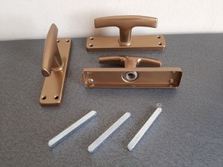3 maniglie per finestra, alluminio bronzato