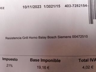 Resistencia horno balay,Siemens,bosch 40x38x10