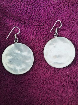 Pendientes de plata con turquesa y coral tibetano