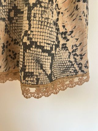 Top Tirantes Encaje Serpiente Beige