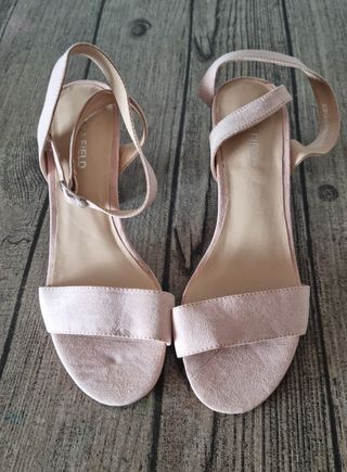 Sandalias tacón rosa palo - Elegantes