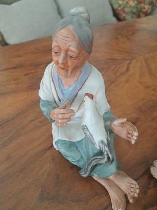 Pareja ancianos porcelana japonesa