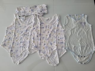 Ropa bebé+3 bodies+saco dormir+2 arrullos+5gasas
