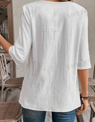 Camisa blanca Emery Rose. Shein - Talla S