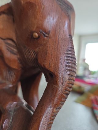Scultura elefante legno vintage