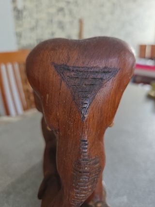 Scultura elefante legno vintage