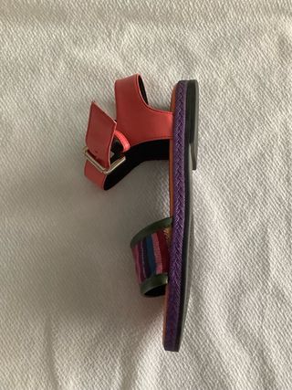 Sandalias Geox naranja coral con tira multicolor