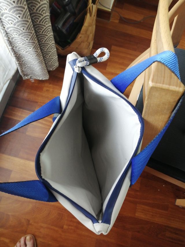 Mochila Bolso Azul y Blanco