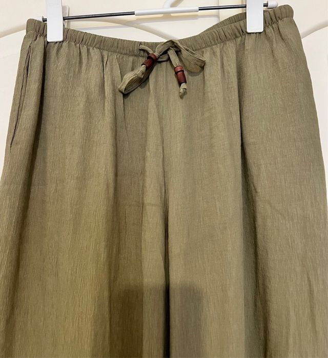 Pantalones fluidos Zara - Verde oliva