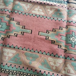 Alfombra lana - Rosa y Verde