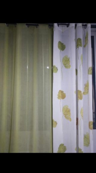 Cortinas translúcidas - Verde & Blanco