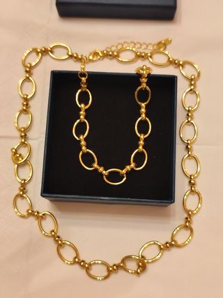 Collar y pulsera de oro18k 