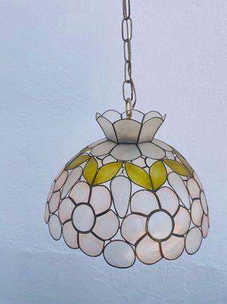 Lámpara vintage nacar flores