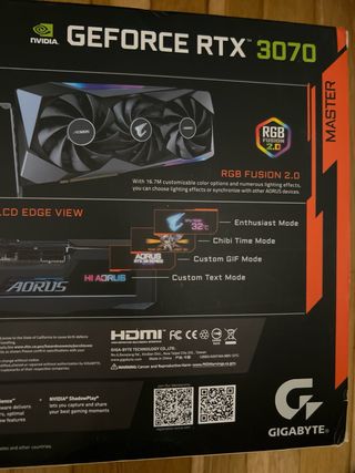 Gráfica Gigabyte RTX 3070 Aorus