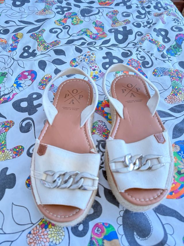 Sandalias Popa plataforma beige 39