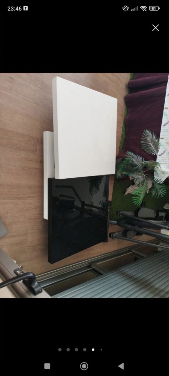 Mesa centro diseño blanco-negro