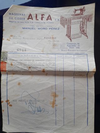 Máquina coser Alfa Antigua