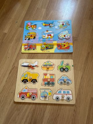 Puzzle madera vehículos - niños