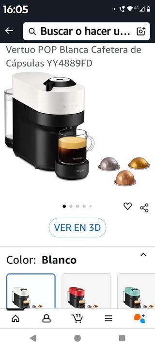 Cafetera Nespresso VertuoPop Blanca