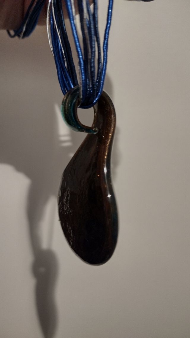 Colgante Cristal Murano dorado-verde.