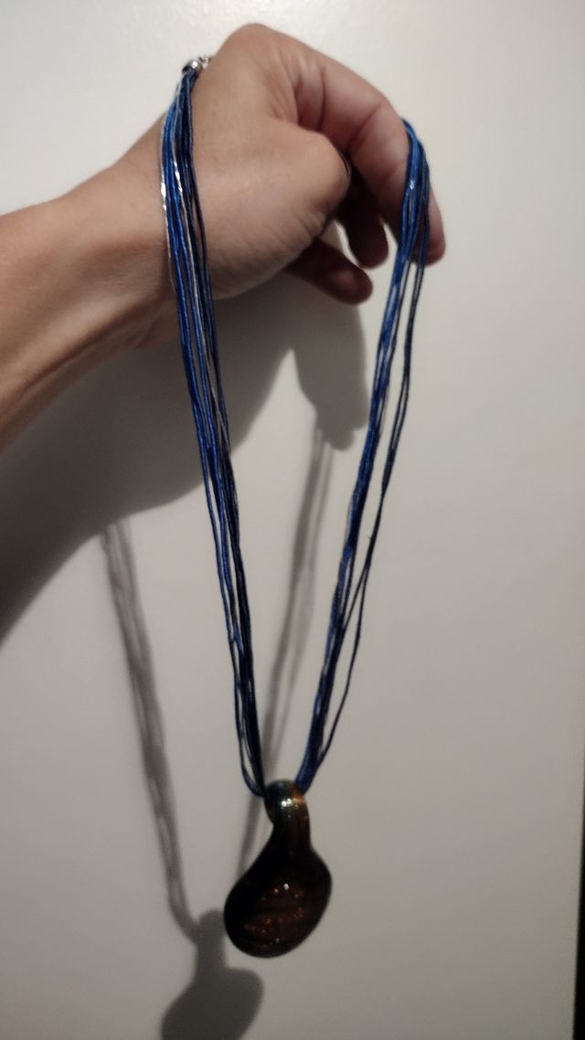 Colgante Cristal Murano dorado-verde.