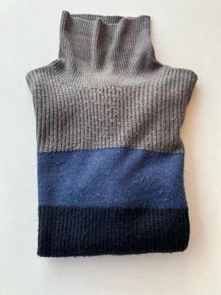 Maglione Dolcevita Blu Grigio