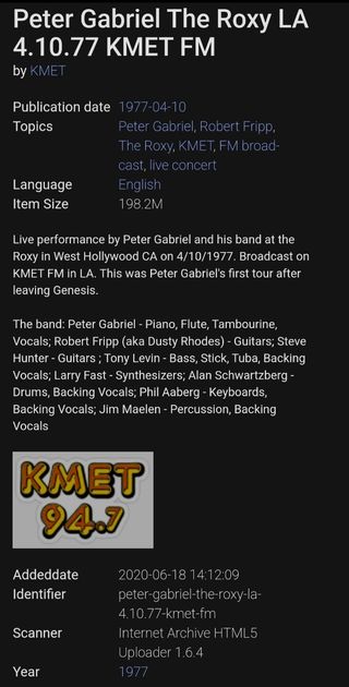 DOBLE LP de Peter Gabriel: "At The Roxy" (1977)