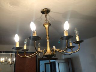 Lamparas antiguas latón - 8/6 brazos