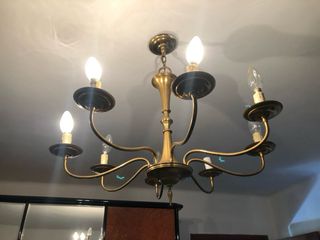 Lamparas antiguas latón - 8/6 brazos