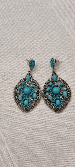 Pendientes turquesa plata