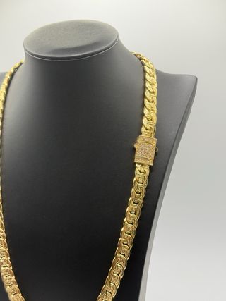 Ref212 Cadena Cubana de oro de 18k 