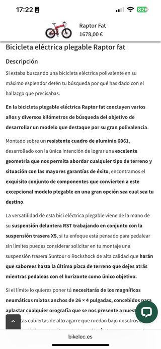 Bicicleta eléctrica plegable Bikelec Fat e-Bike