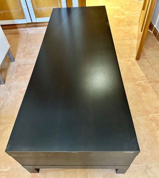 Mesa centro negra madera