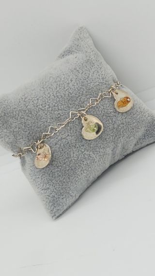 Pulsera corazones plata 1ª ley