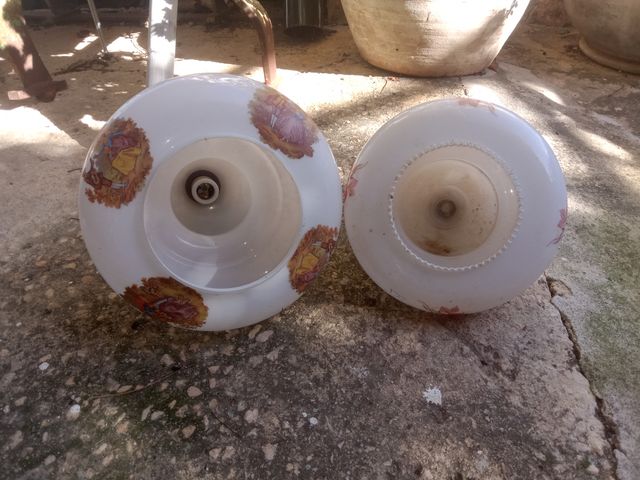 4 Lamparas Vintage - Cristal y Metal