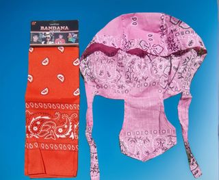 Bandana naranja y gorro bandana playa piscina