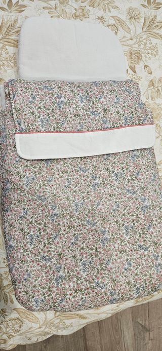 Saco capazo bebé, flores