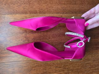 Zapatillas Mango fucsia brillantes
