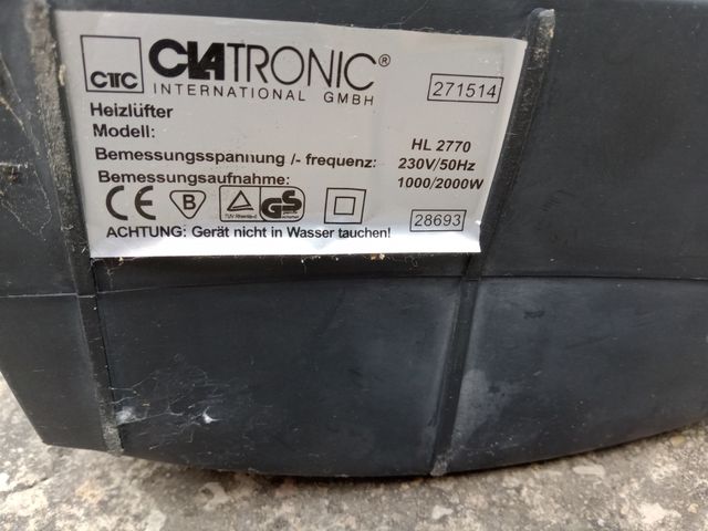 Calefactor Becktronic 2000w