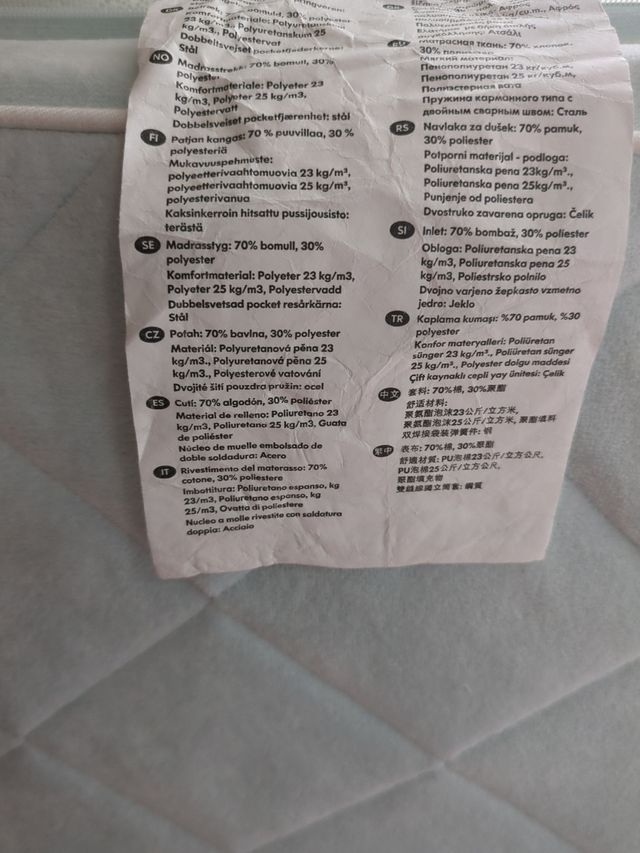 Colchón cuna bebé - 60x120cm, impecable