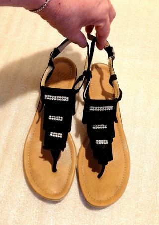 Sandali Neri con Strass - n. 37