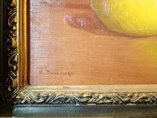 Óleo sobre lienzo: Bodegón con limones F.Domingo