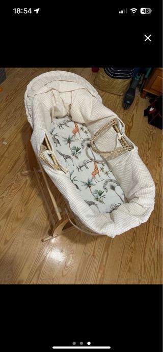 Mini cuna mimbre bebé