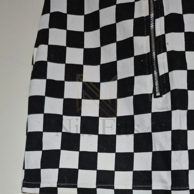 Mini Falda Cuadros Blanco-Negro