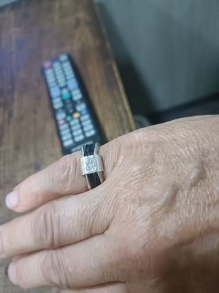 Anillo Uno de 50 plata negro