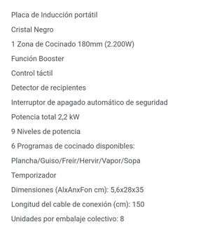 PLACA INDUCCION JOHNSON PORTATIL 28CM 1 ZONA