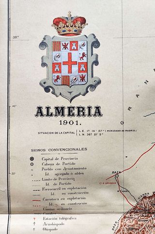1901 - Almería, antiguo mapa de la provincia