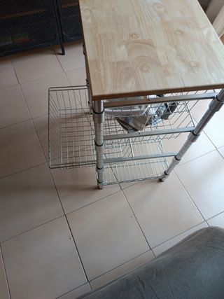 Scaffale con cassetti per frutta - Acciaio cromato e legno